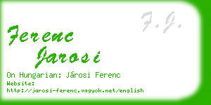 ferenc jarosi business card