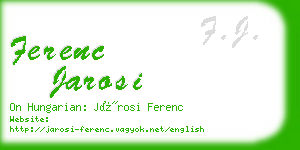 ferenc jarosi business card